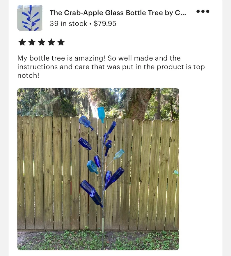 The Crab Apple Glass Bottle Tree by Cubby's! - Image 5